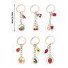 Элегантные брелоки с подвесками, милые вишневые сердечки, брелок с фруктами и растениями для модных женщин и девушек, подарки для дружбы, повседневное использование