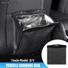 For Tesla Model 3 Model Y 2023 2022 - 2016 Car Garbage Bag Black Back Seat Waterproof Trash Bag Rubbish Cans Hanging