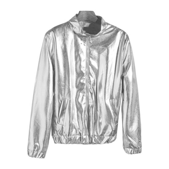 Мужская куртка на молнии, блестящая, с длинным рукавом, дышащая, ветрозащитная, сохраняющая тепло, из хлопковой смеси, осенняя, блестящая, мужская куртка на молнии, уличная одежда для повседневной носки