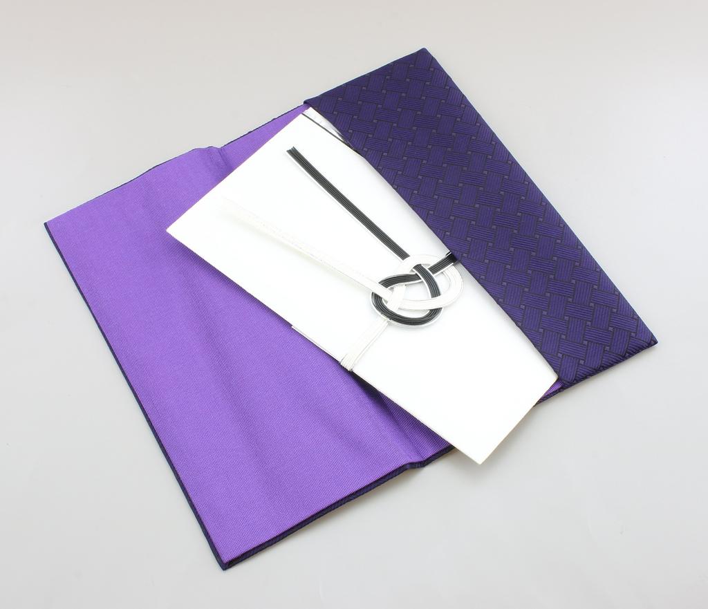 Тайко Сангё Фиолетовый шёлк Нисидзин-ори Фукуса (Тканевый упаковочный мешок) для Праздников и Соболезнований, 20 x 12,5 x 0,6 см, Узор Драконьего Глаза, Золотой