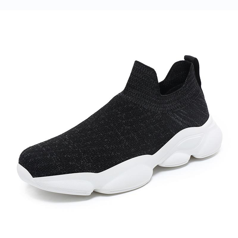 Large size fashionable men's shoes heightening lazy socks shoes couple simple casual fly-woven shoes