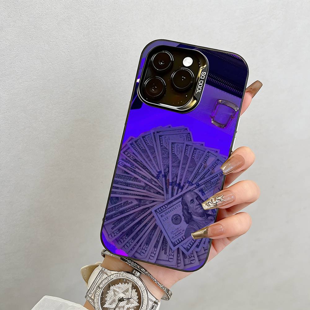 Финансовая свобода Чехол для iPhone 17,16,15,14,13,12,11 Plus,Pro Max,XS,Цветной Посеребренный Внутренний Чехол