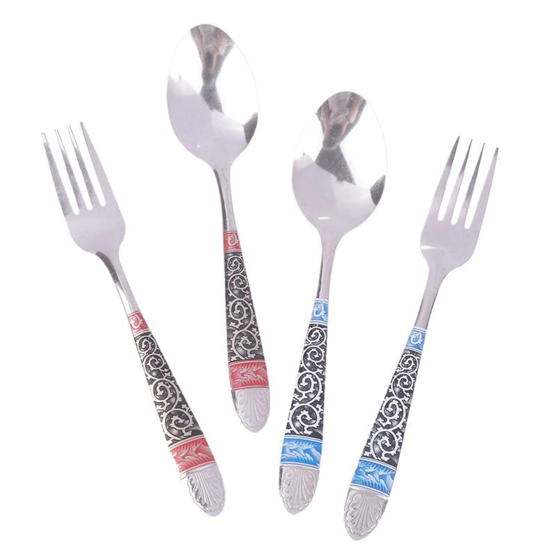 Набор столовых приборов с ложкой и вилкой, набор столовых приборов, столовые приборы из нержавеющей стали, набор столовой посуды для ресторана, посуда, набор ложек и вилок