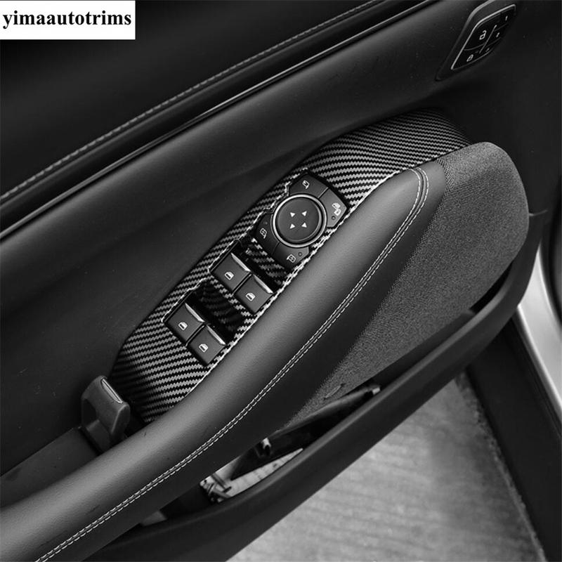 For Ford Mustang Mach E - Carbon Fiber Door Glass Window Lift Switch Panel Rear Seat Air AC Vent Cover Trim Accessories