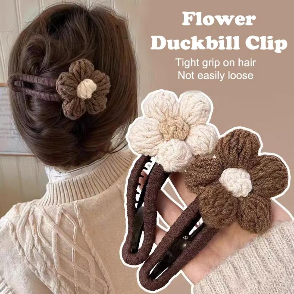 Plush Hair Clips Flower Back Brain Hairpin Gifts Claw Clip