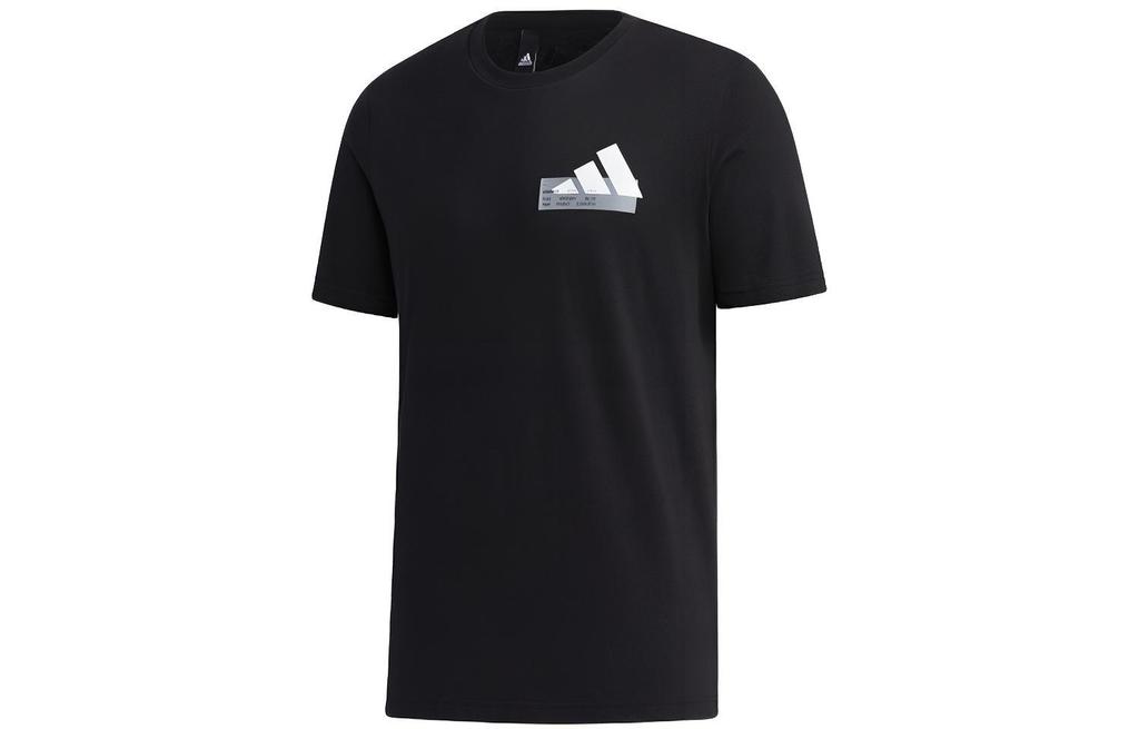 Adidas T Shirts Men's Black Crew Neck Moderate Straight Fit GH4419