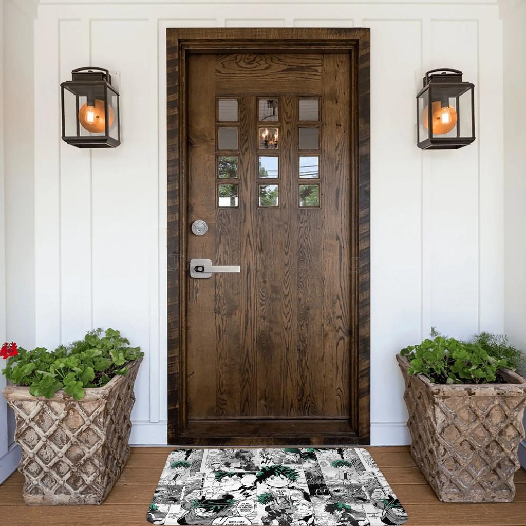 My Hero Academia Deku Manga Welcome Mat Non-Slip Absorbent Microfiber Soft Plush Doormat Decor Kitchen Bedroom Bathroom Rugs