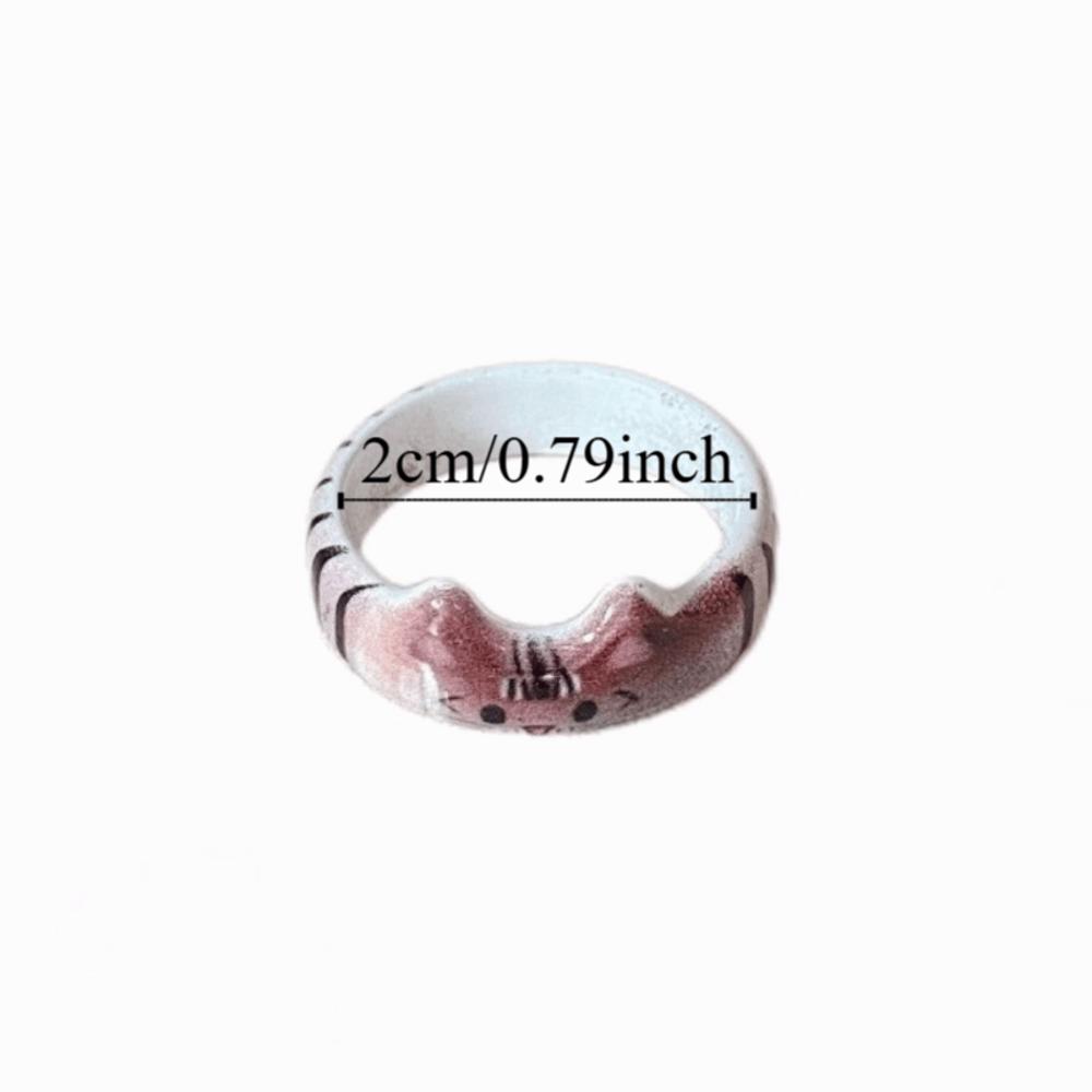 Unique Design Cartoon Ragdoll Cat Ring Creative Design Finger Ring Gift Resin Ring  Teenager