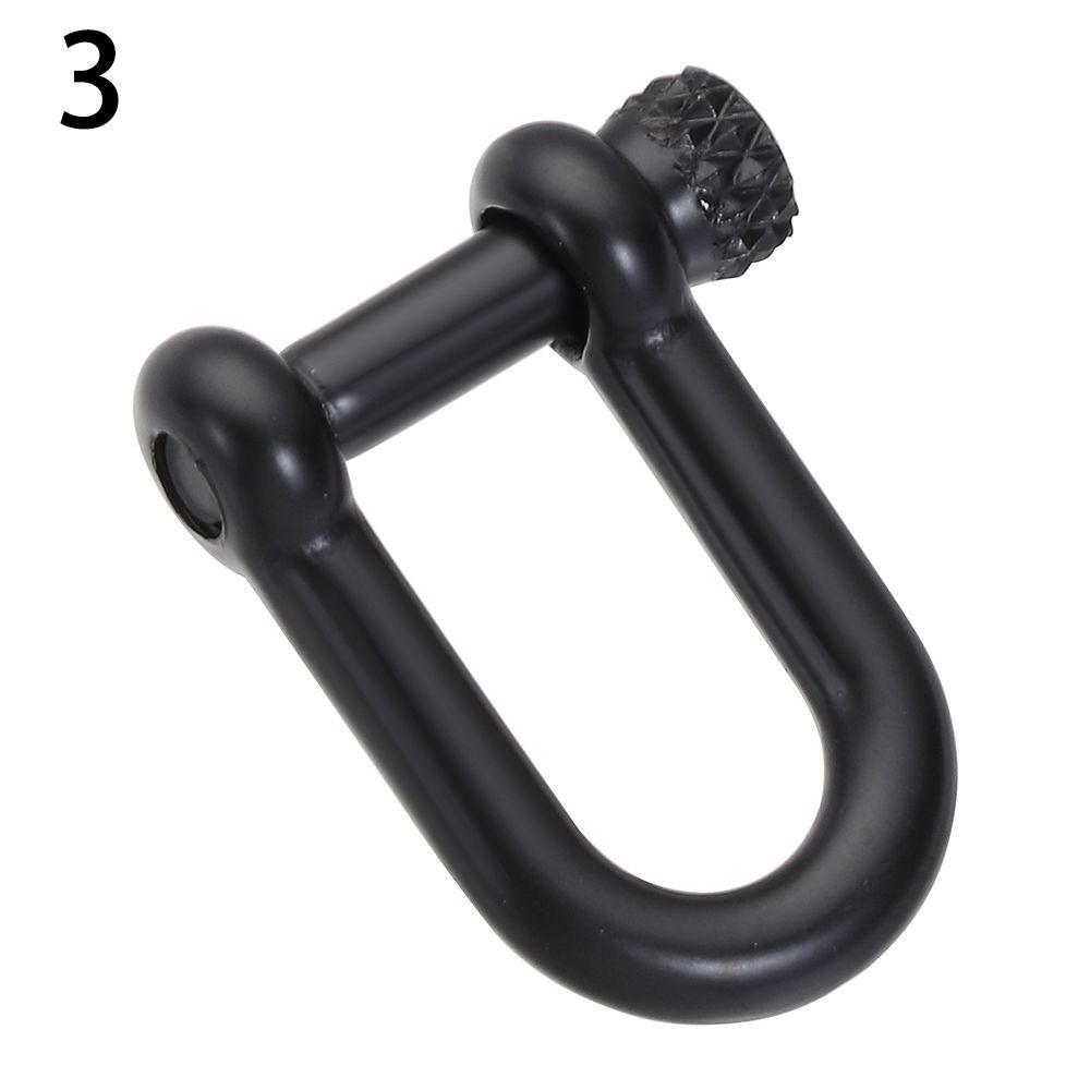 4 Styles Shackle Fob Bracelet Buckle Key Ring Keychain Hook D Bow Staples Solid Carabiner