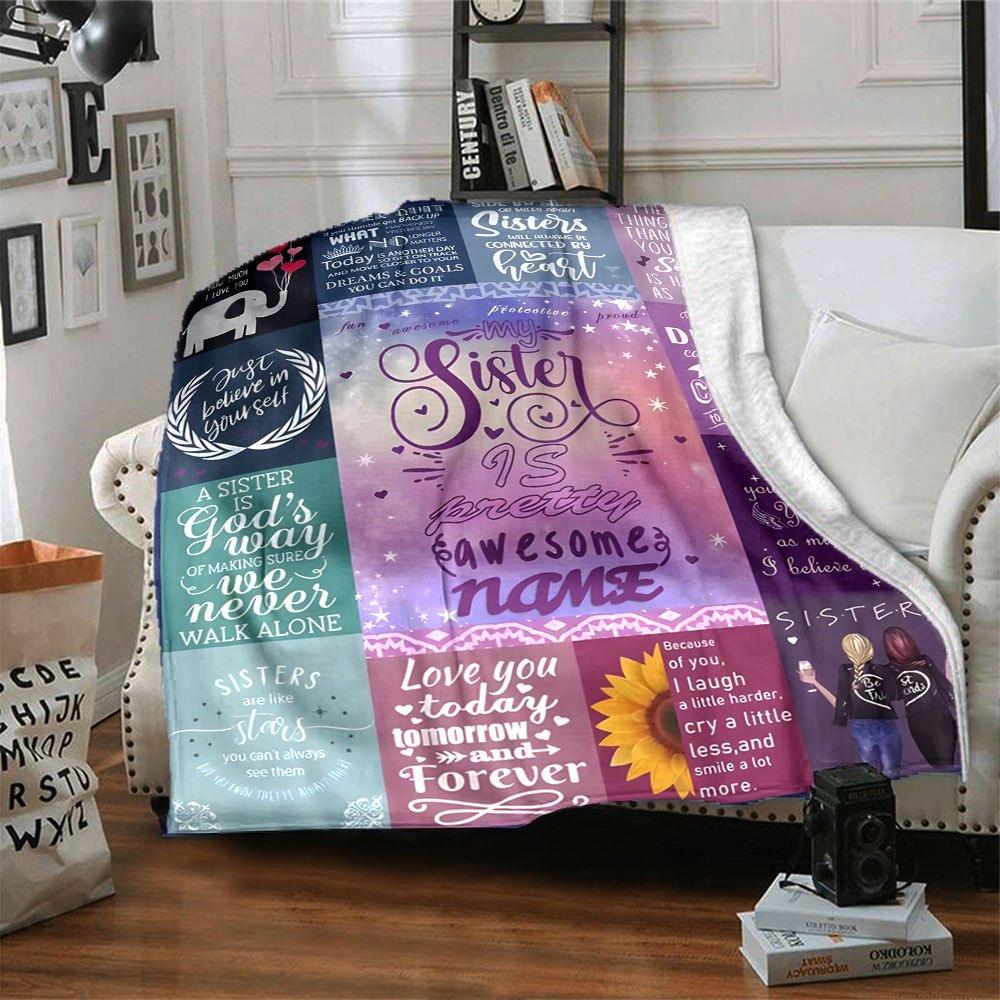 Sisterhood Love And Support Throw Customizable Blanket Customize Your Name Ultrasoft For Sofa Couch Office Bed Picnics Four Seasons Multipurpose