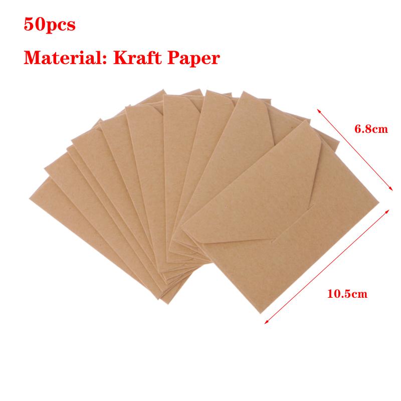 50 шт./лот черно-бело-красные конверты из крафт-бумаги в винтажном европейском стиле для визитных карточек и приглашений