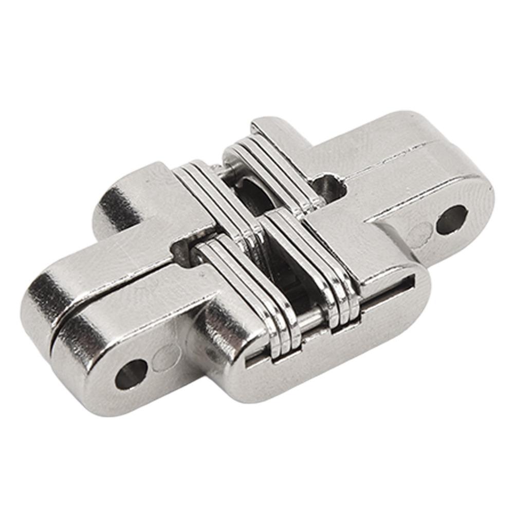 2pcs Easy-Install Hidden Hinge Compact Cross Hinge Durable Concealed Hinge Secret Bathroom Doors