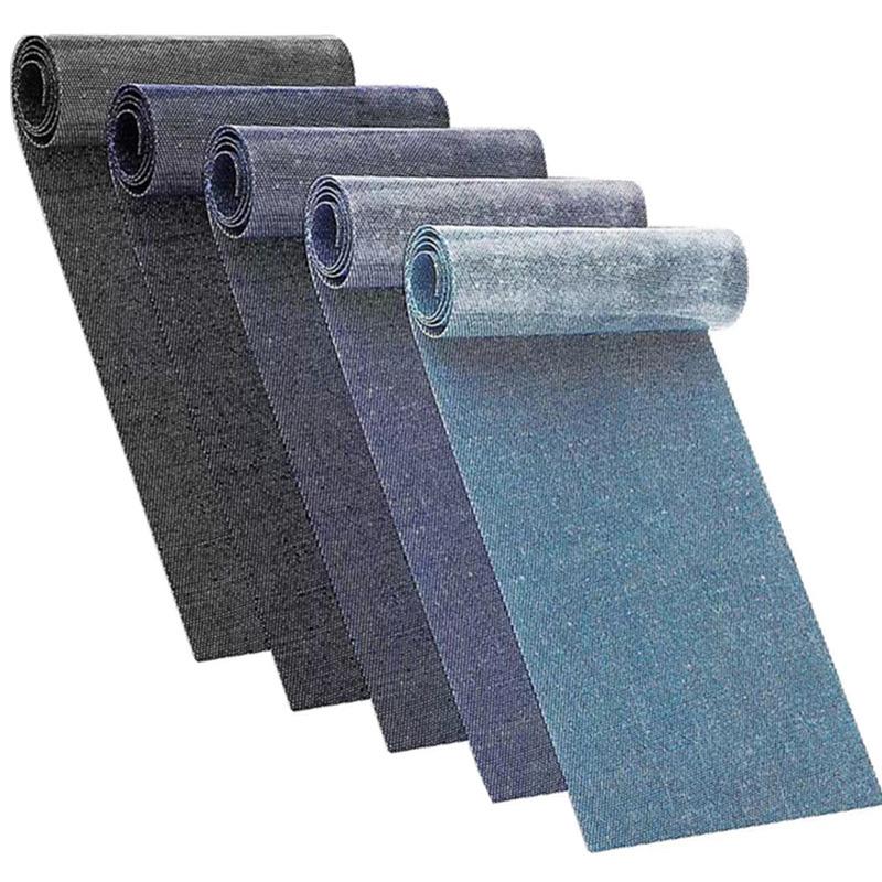 1 рулон дырок ремонт черный прямоугольник синяя ткань наклейка украшение куртка джинсы термоклеевые заплатки одежда джинсовая заплатка ручной работы 8x51см