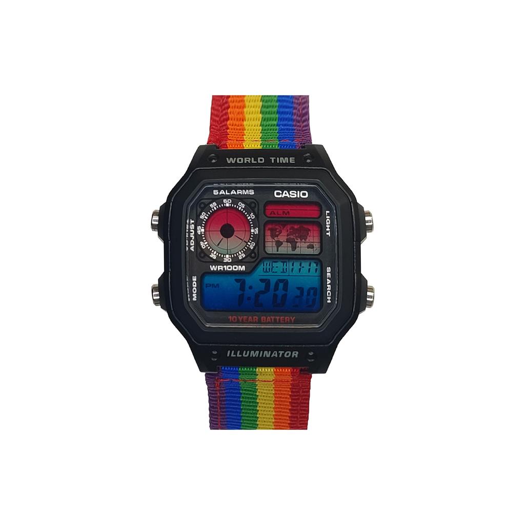 Casio Унисекс ПОДРОСТКОВЫЕ Черные Часы AE-1200WH-1A(Watch3--)