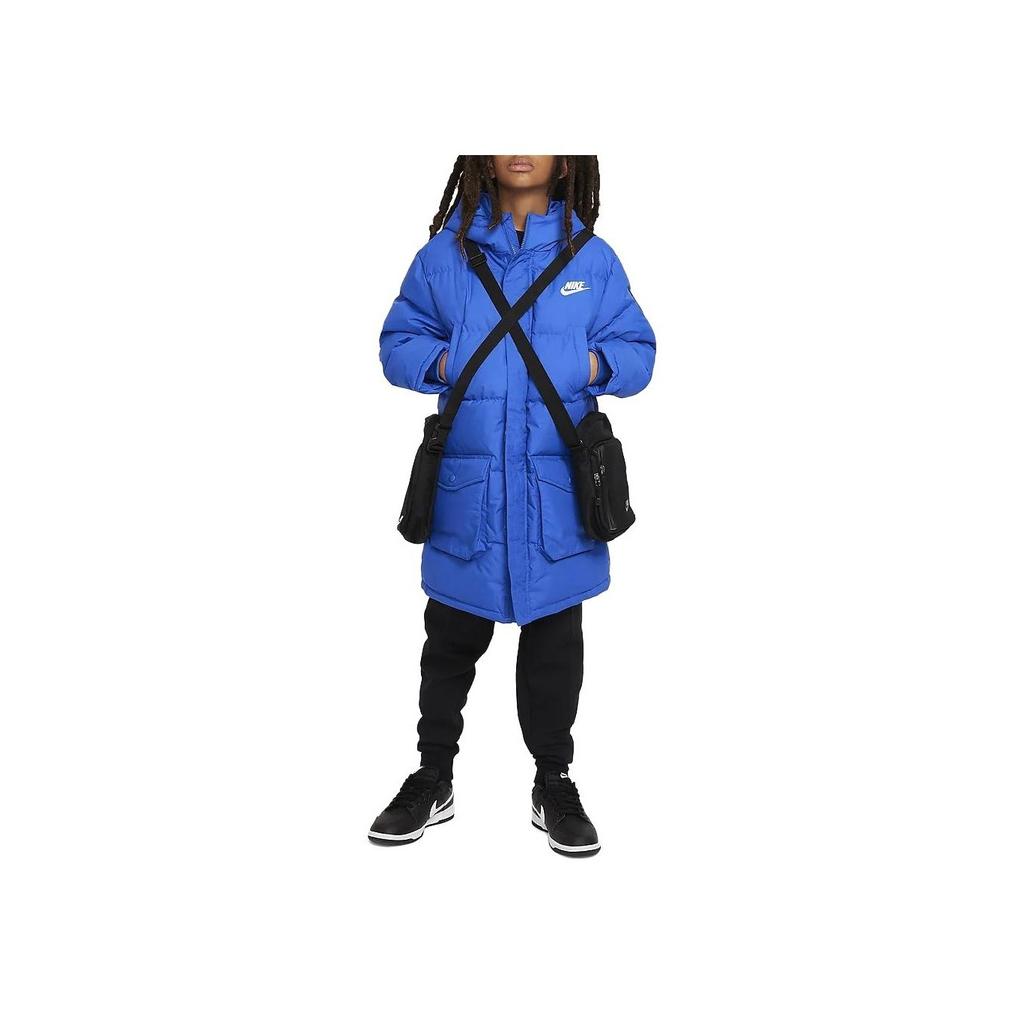 Nike Пуховик длинный повседневный с капюшоном на молнии детская верхняя одежда Game-Royal FV3074-480