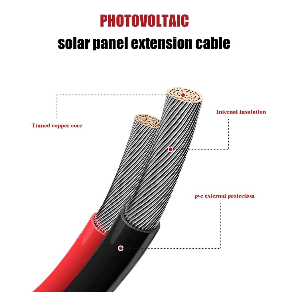 MHPOWOS 3.5/6M Solar Panel Extension Cable 14AWG Solar Extension Cable Kit With Female Male Connectors For RV Spower Station