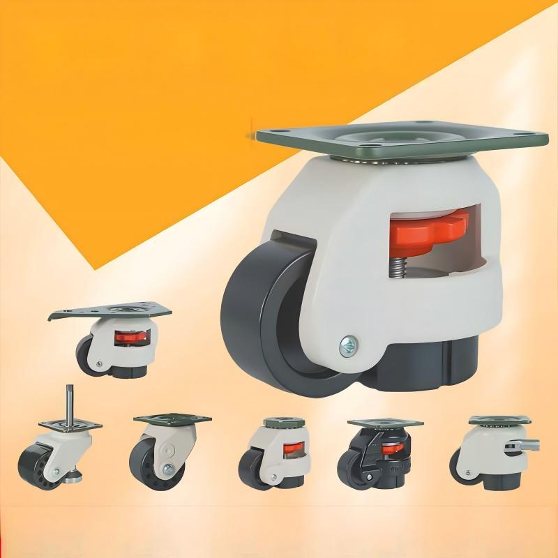4PCS 40F Fuma Swivel Casters 360° Leveling Wheels 100kg Load Capacity for Furniture Machine Industrial Equipment