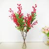 European And American Pastoral Simulation Fruit 3 Forks Blueberry Berry Simulation Flower Red Decorative Artificial Berry Branches