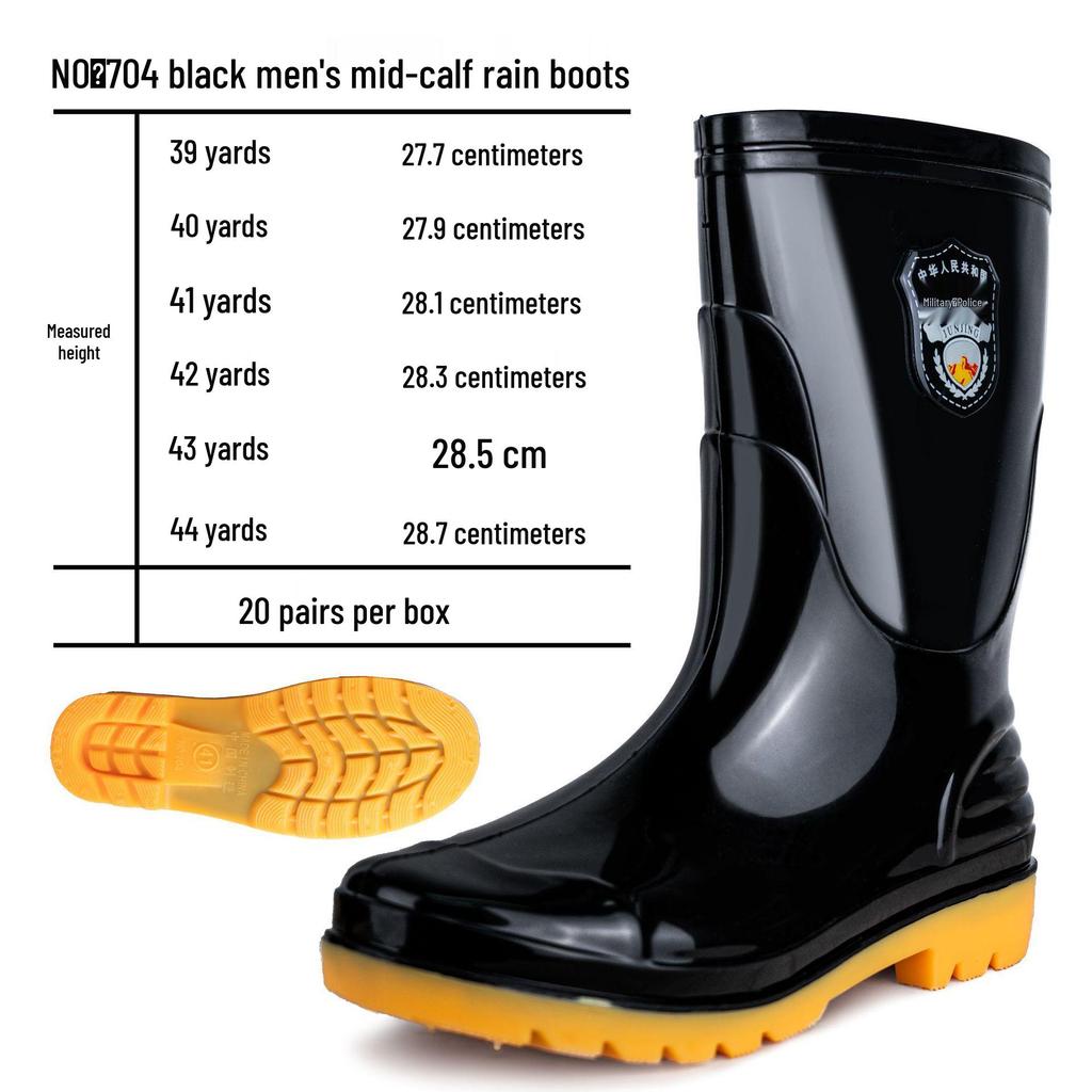 Водонепроницаемые высокие резиновые сапоги Double Coin для взрослых - Нескользящие, износостойкие, пластиковые галоши