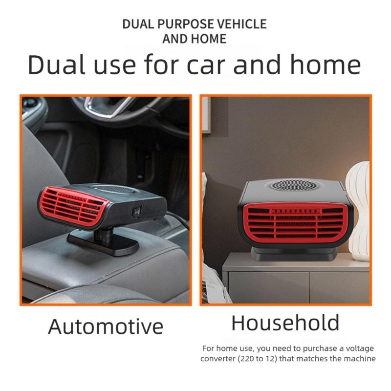 12V Car Defroster Demister Heater Cooling Fan Adhesive Windshield Defogger Car Interior Accessories Angle Adjustable