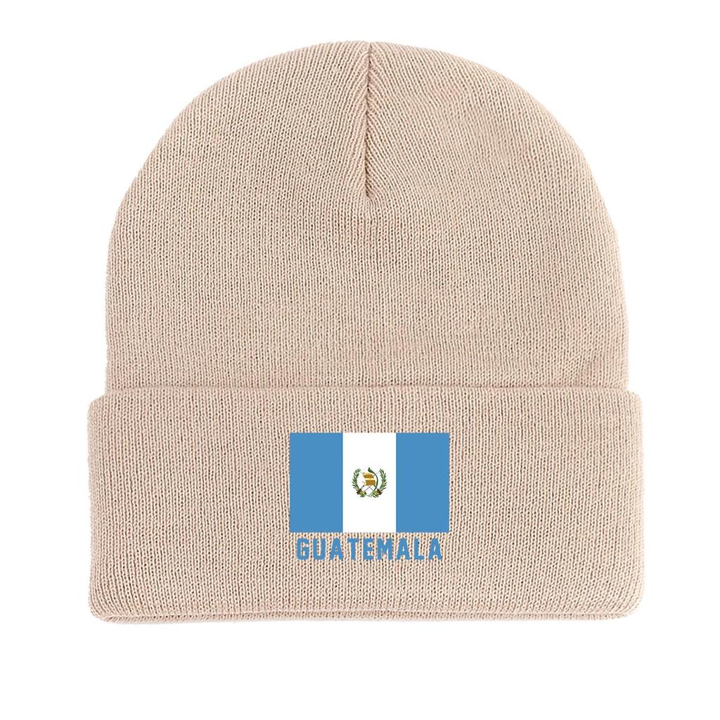 Flag of Guatemala Warm Knit Cap Beanie, Skullies Beanies Candy Color Elastic Unisex Gorro Knitted Hat Beanie