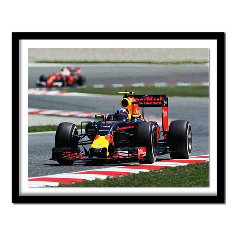 5D Diamond Diy Алмазная картина Гоночный автомобиль Фотографии 3D Алмазная вышивка Наклейка на стену Домашний декор