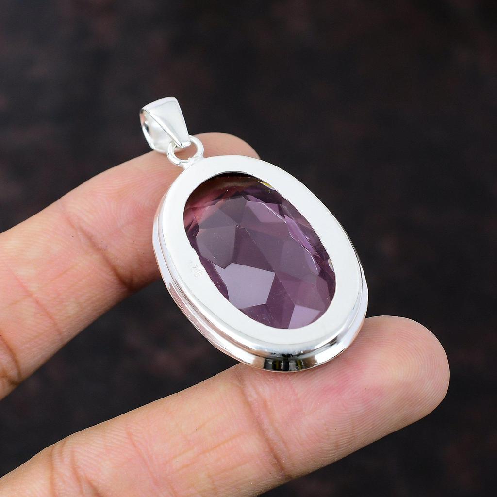 Faceted Pink Kunzite Pendant Unique Jewelry 925 Sterling Silver Pendant Gemstone Handmade Pendant Silver Jewelry Gift For Her Decent Pendant