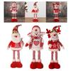 Mini Stretchable Leg Christmas Doll Cartoon Christmas Knitted Doll  Garden