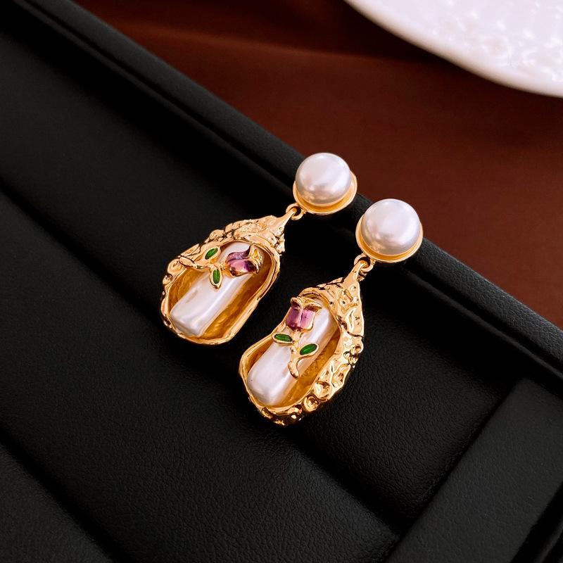 Французские серьги-кисточки с геометрическими жемчужинами из серебряной иглы - Роскошные модные серьги с высококлассным дизайном