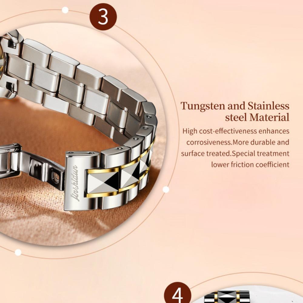 JINSHIDUN новые женские часы для бизнеса и отдыха, водонепроницаемые светящиеся многофункциональные механические часы с турбийоном, женские часы