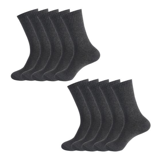 5 Pairs Cotton Crew Socks Stretchy Casual Calf Socks Ribbed