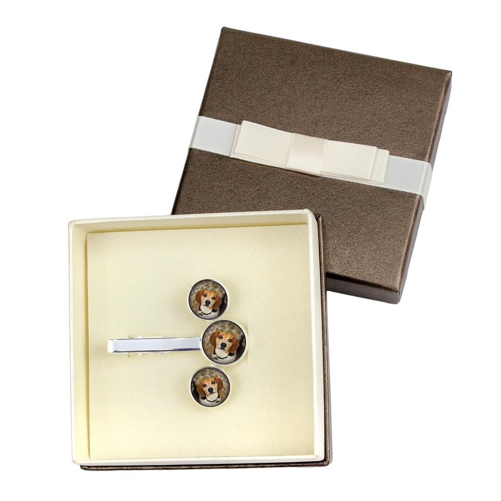 Beagle - cufflinks and tie with your photo, a suit decoration, men's jewelry from the Art-Dog brand.