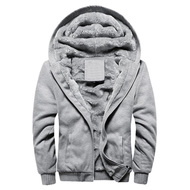Мужская толстовка-кардиган Urban Fashion с капюшоном, бархатная, не требующая глажки, длинный рукав, воротник-стойка