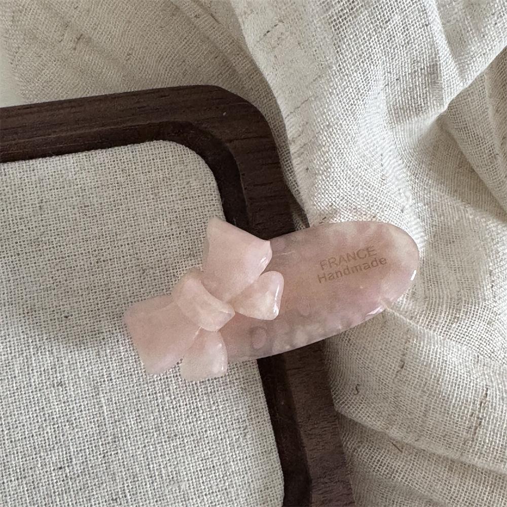 French Style Fashionable Hair Clips for Woman Tender Pink Acetate Pearl Alligator Clip Hair Ornament