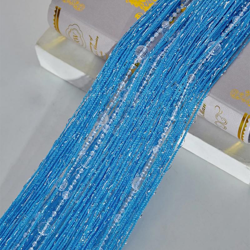 Living Room Divider Crystal Bead String Curtain 1X2 M Tassel Fringe Door Curtain for White Salon and Sheer Wedding Decoration