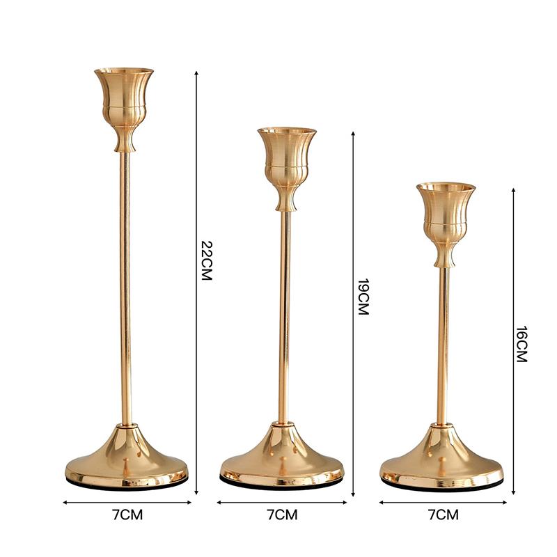 Vintage Elegant Metal Aluminum Tabletop Candle Holders Electroplated Candle Holder For Wedding Anniversary Christmas Decorations