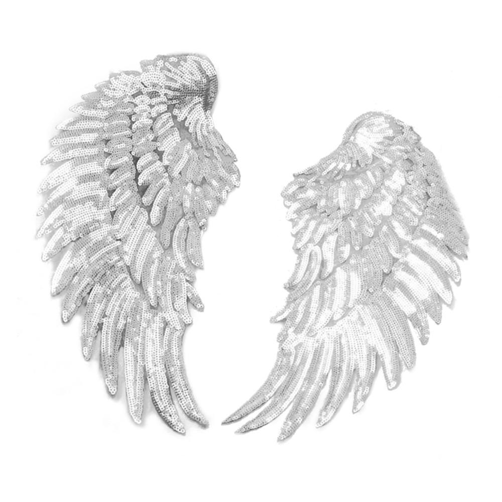 Sequin Appliques Sequin Patches Cloth Patch Embroidered Patches Angel Wings Patches DIY Bag