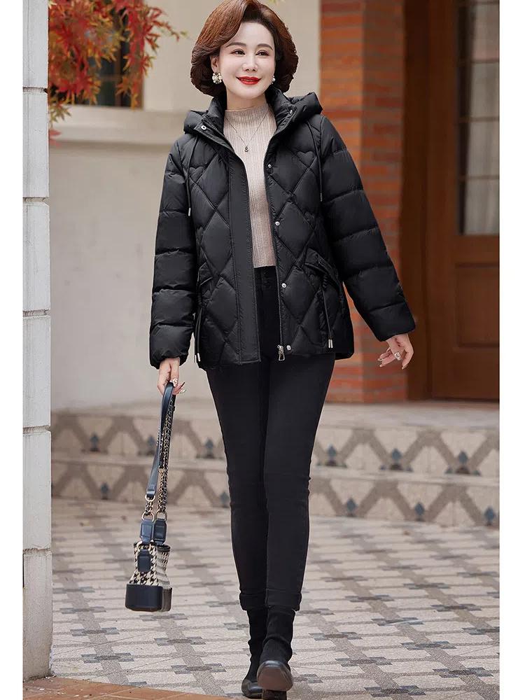 Женская осенне-зимняя куртка однотонная с капюшоном свободная короткая утолщенная ветрозащитная куртка для мам