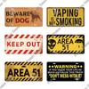 Putuo Decor Warning Metal Sign Plaque Metal Vintage Licenses Plate Tin Sign Wall Decor for Gas Station Pub Bar Beach Decoration