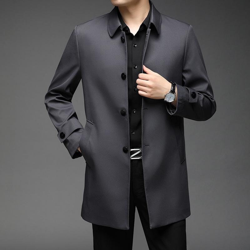 Весенняя мужская ветровка куртка среднего возраста деловая повседневная средней длины мужская весенне-осенняя мужская ветровка куртка мужские топы