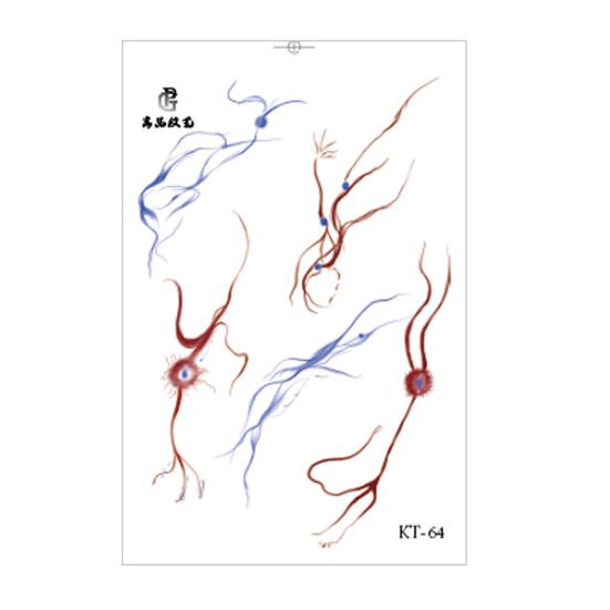 Временные татуировки-наклейки на Хэллоуин с красным узором, легко наносимые поддельные татуировки, водонепроницаемые украшения для вечеринок