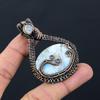 Larimar Gemstone Pure Copper Wire Wrapped Handmade Jewelry Pendant For Gift
