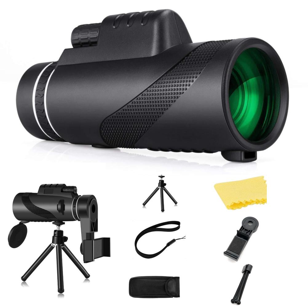 80X100 Monocular Telescope with Low Night Vision High Powered Monocular Scope for Birds Wildlife