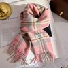 100% Pure Wool Winter Scarf for Women Long Warm Cashmere Scarves Hijab Lady Plaid Shawl Wrap Female Pashmina Bandana Headscarves