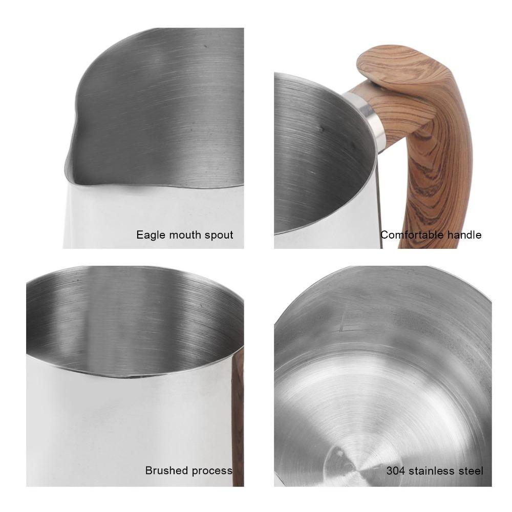 600ml Capacity Stainless Steel Frothing Cup Dripless Spout Milk Frothing Pitcher Cappuccino Making