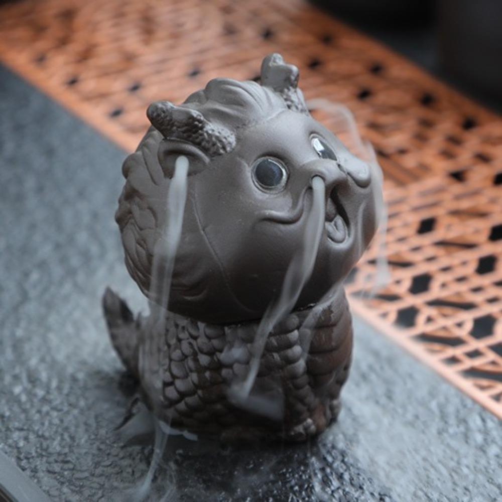 Dragon God Beast Table Decoration Figurines Desktops Animal Ornament Purple Clay Tea Pet  Tearoom