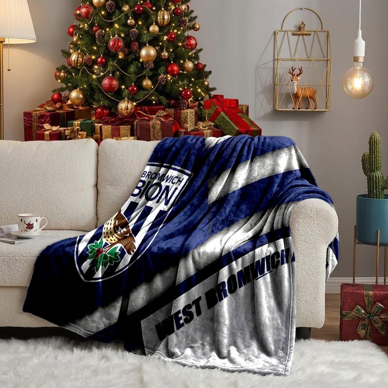 Bromwich Albion Throws Blanket Flannel Blankets Plush for Couch Bed Gifts for Men Women Travel picnic blanket Christmas fan gifts
