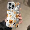 Черный чехол-бампер из мягкого материала для Apple iPhone 16e 12 14 14 Plus 11 13 Pro 17 Air 15 16 Pro Max Мультяшный Хэллоуин