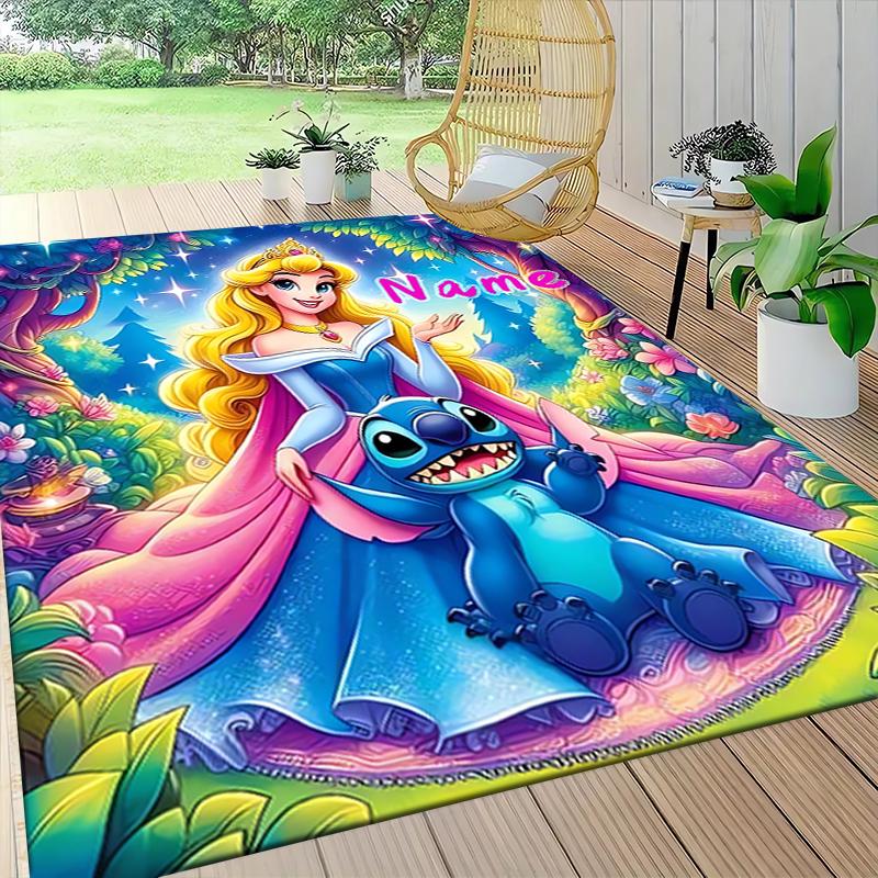 Custom Name Stitch Sweet Dreams Night Carpet Rug Customizable Soft Washable Anti-Slip Home Living Room Sofa Mats Personalized Rug. 0909374