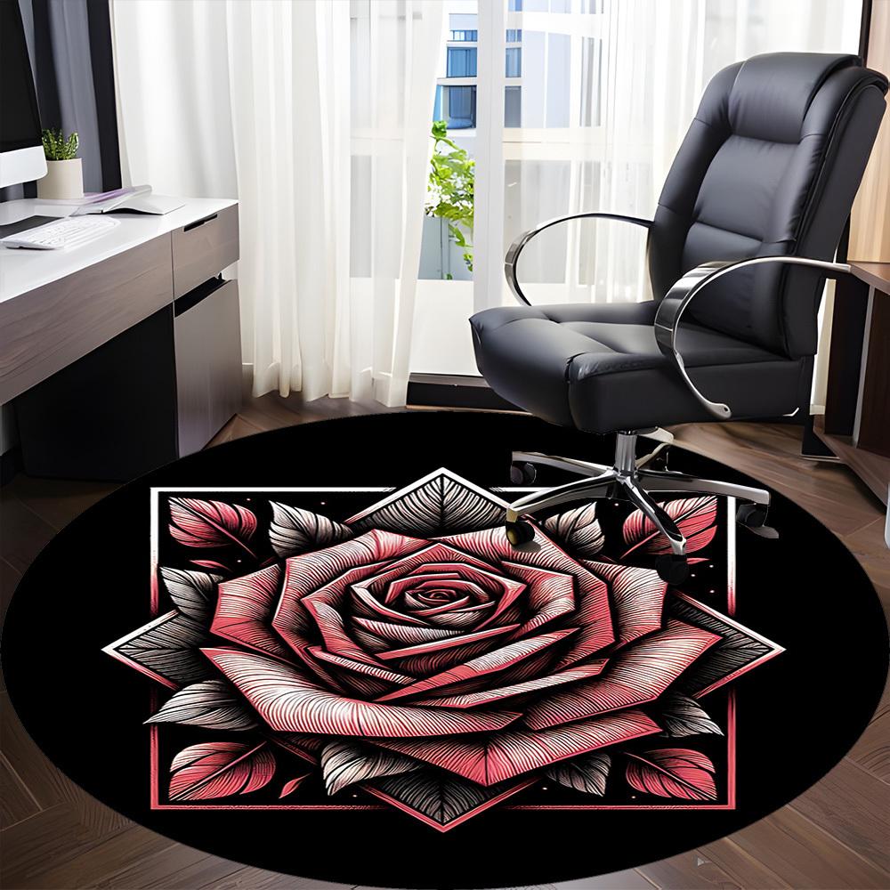 1 шт. Круглый ковер Rose Bloom для офиса, под офисные стулья, в спальню, гостиную, домашний декор, декор комнаты